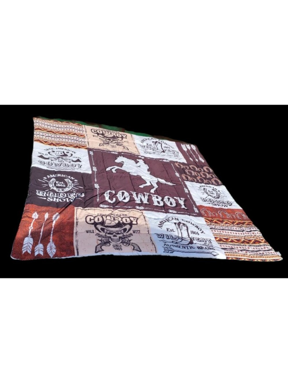 Western Comforter Set Queen Size 88Lx84W Horse Cowboy Bedding  2 Standard Pillow - Picture 8 of 10